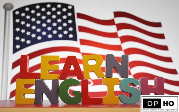 A detailed instructional chart of the American Sign Language (ASL) alphabet and numbers 0-5, showing manual handshapes for letters A-Z. This educational resource is a core component of the curriculum in Special Education in China for developing bilingual literacy between visual signs and written text. Includes the DP-HO logo in the bottom right corner.
