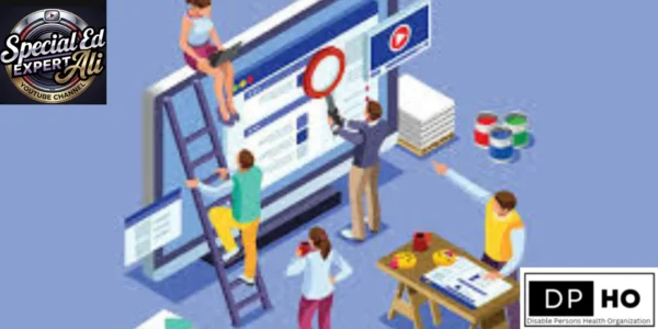 An artistic silhouette of two profiles facing each other, filled with a red word cloud containing inclusive terms like 'Embrace', 'Listen', 'Nurture', and 'Accept'. This infographic highlights Practical Ways to Foster Autism Acceptance, featuring the Special Ed Expert Ali and DP-HO organization logos against a black background.