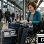 A conceptual isometric illustration showing a team optimizing a website for Travel Gear & Bags, representing the digital advocacy and integration efforts of Special Ed Expert Ali and DP-HO.